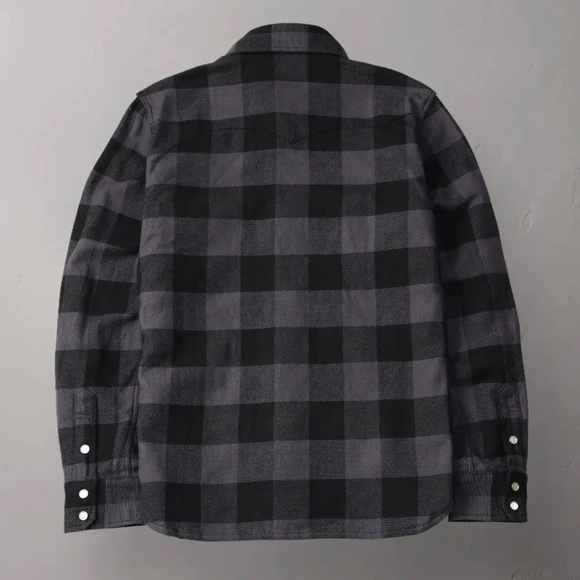 Flat Head Block Check Western Flannel Shirt - Grey/Black - Picture 2 of 2